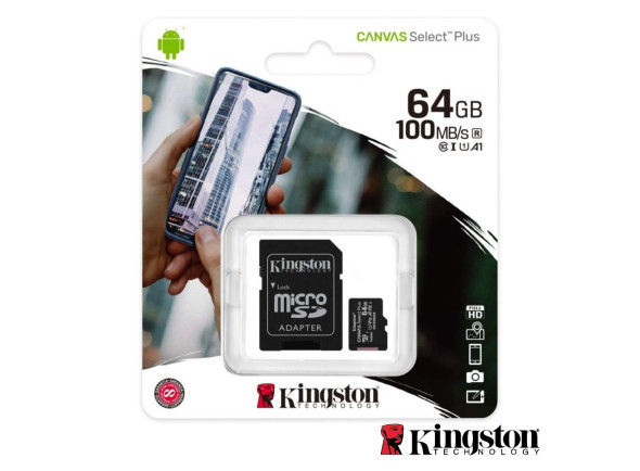 Kingston   Cartão Memória Micro SDXC 64GB UHS-I Adaptador